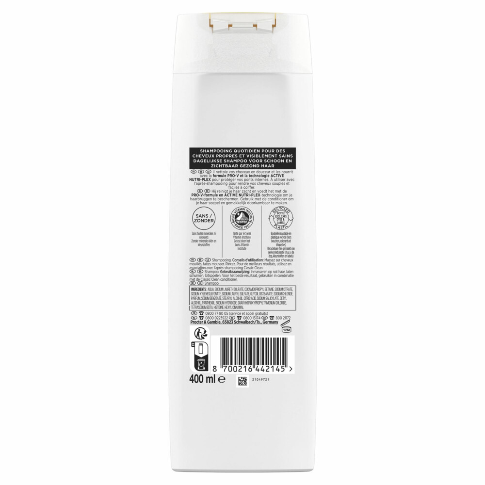 6x Pantene Shampoo Classic Clean400 ml