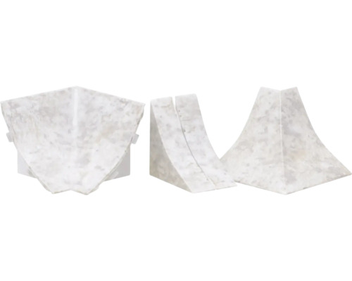 Accessoireset voor wandafwerking, marmer, witgrijs F092, 4-delig