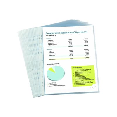 100 Pochettes perforées - A4 - pour 20 feuilles - 4/100
