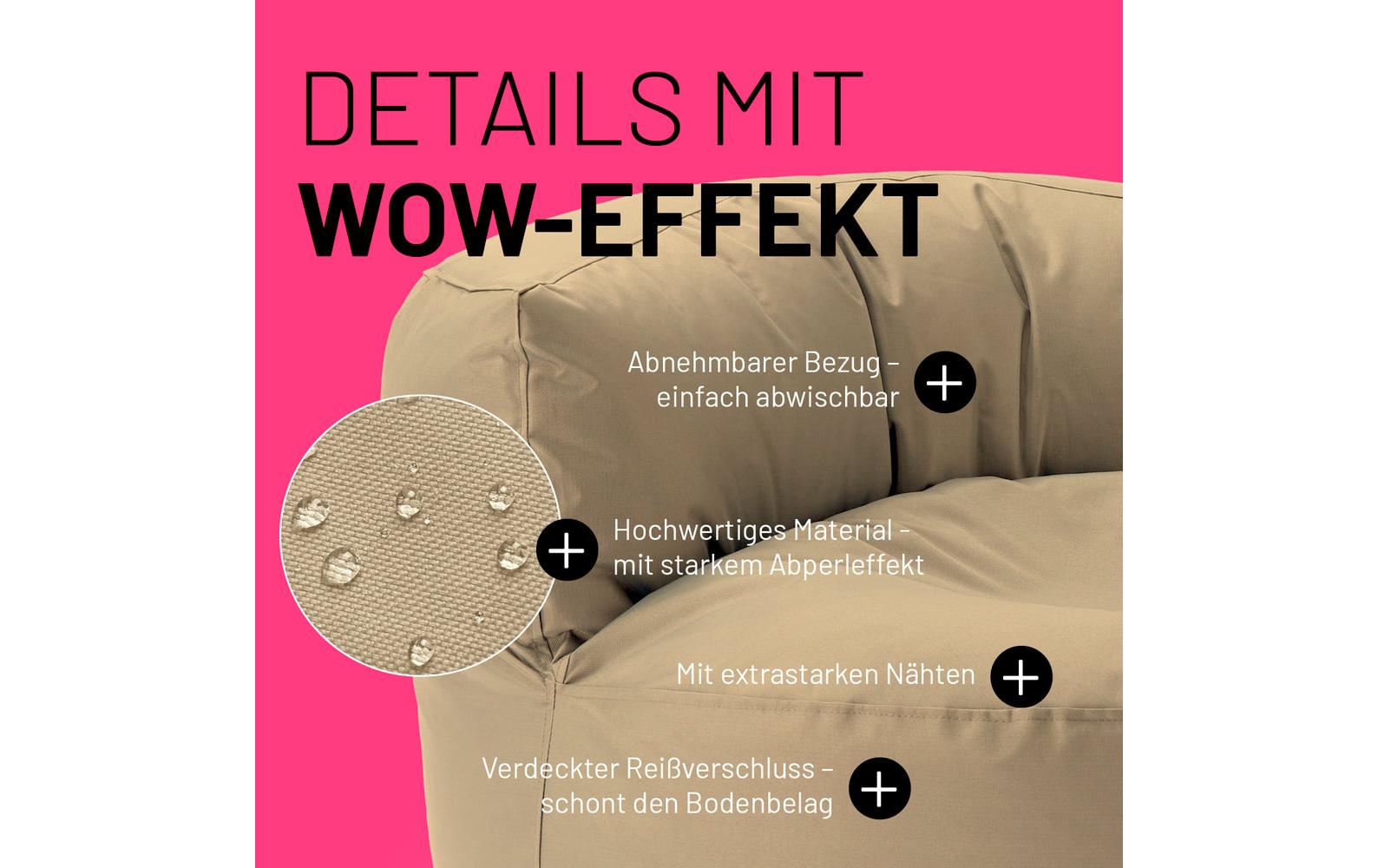 Sitzsack Lounge 30 L, Beige<br>Sitzsofa für innen und aussen