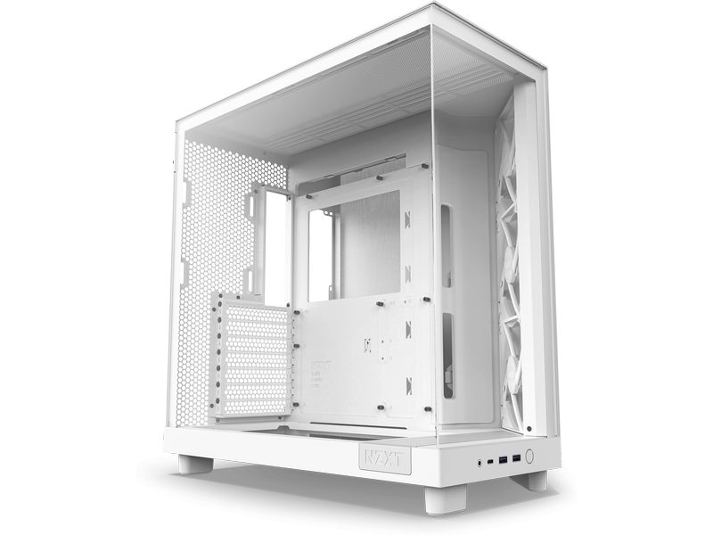 NZXT PC-Gehäuse H6 RGB Flow Weiss Kompaktes Mid-Tower-Gehäuse mit hohem Luftstrom und RGB Lüftern