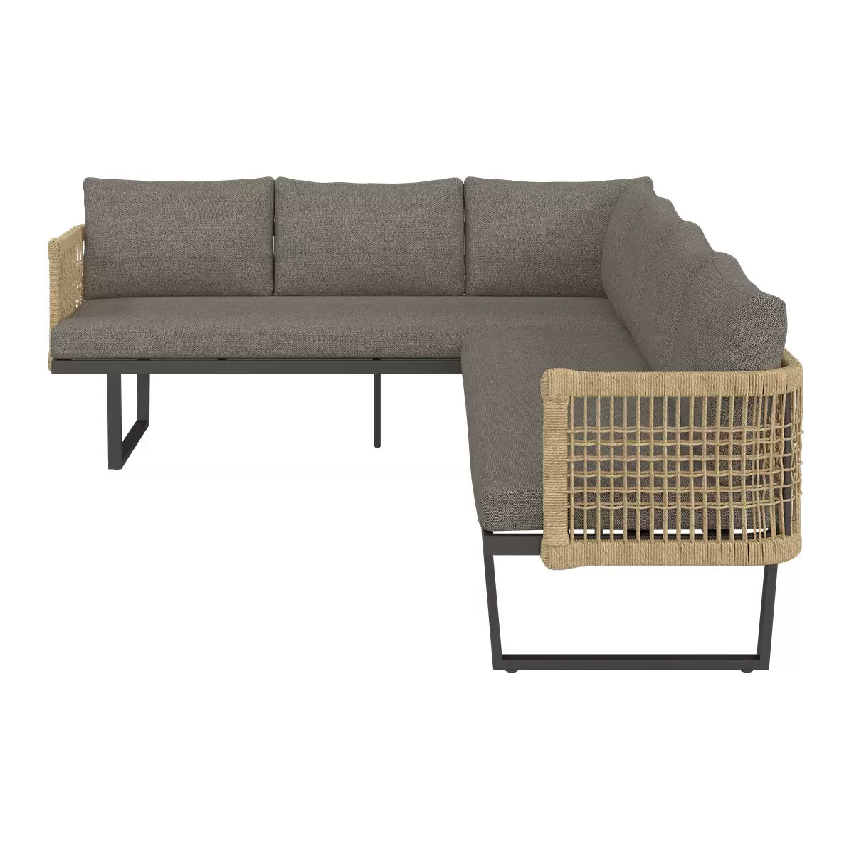 Beldano Loungegarnitur Bologna 3-teilig anthrazit,braun,natur