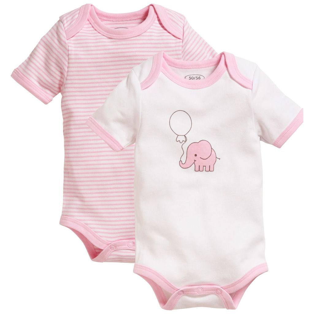 SchnizlerSchnizler   Kurzarm Body Elefant 2er Pack rosa 62/68