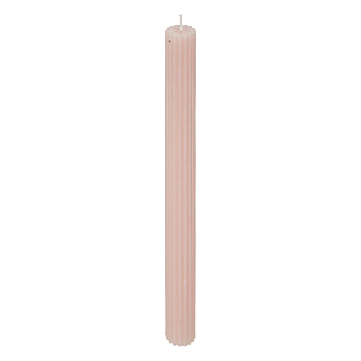 BOUGIE BATON DEMI ROSE H.26CM