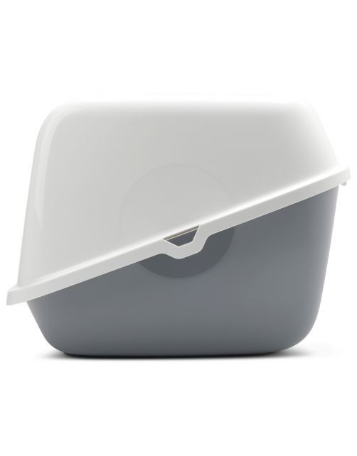 Savic Kattentoilet Nestor Giant - Kattenbak - 75.5x56x55.5 cm Wit Grijs Xxl