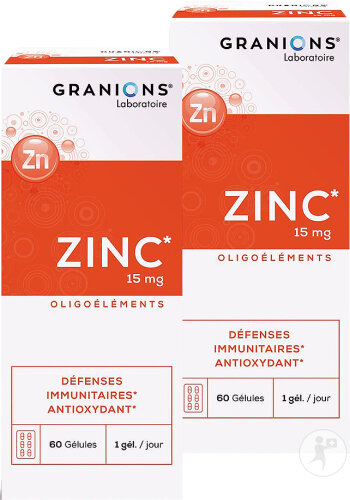 Granions Zinc 15mg Boîtes 2x60 Gélules