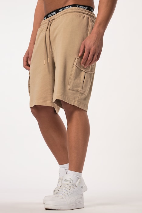 STHUGE Cargo-Bermuda, Elastikbund, Sweat, Relaxed Fit,bis 8 XL