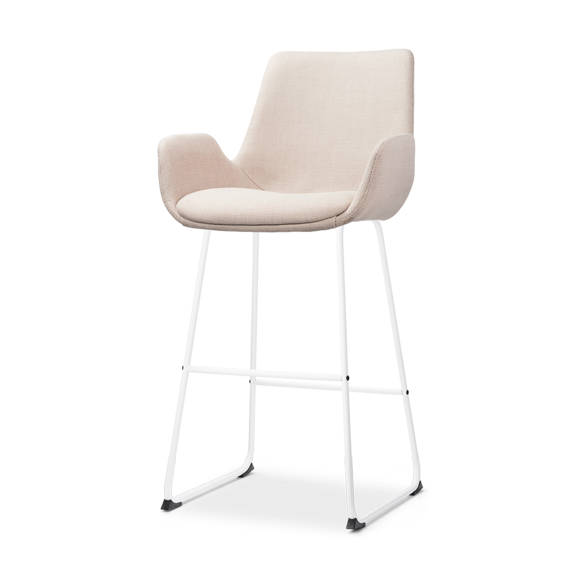 Barkruk Nino-Eef beige - wit onderstel - 75 cm