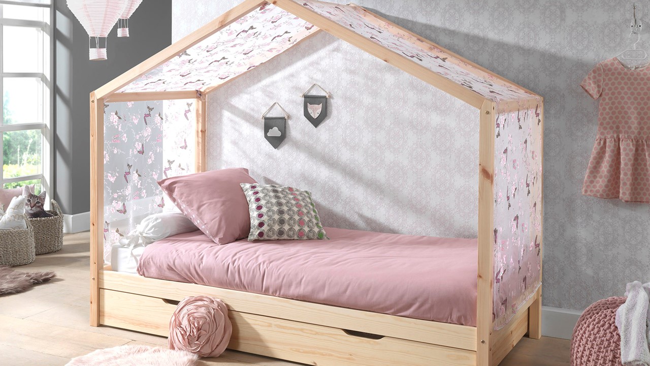 Textielset voor huisbed Dallas wit