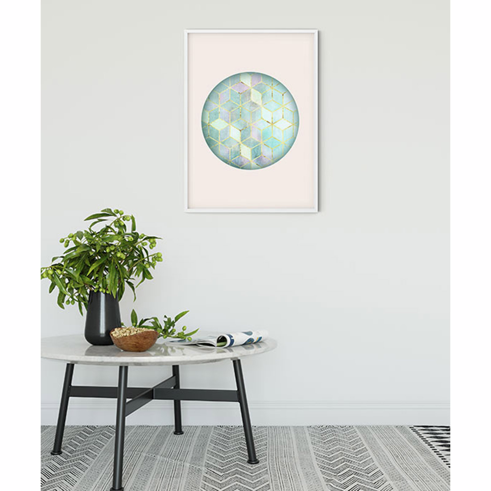 Wandbild MOSAIK CIRCLE VERDE - bunt - 50x70 cm