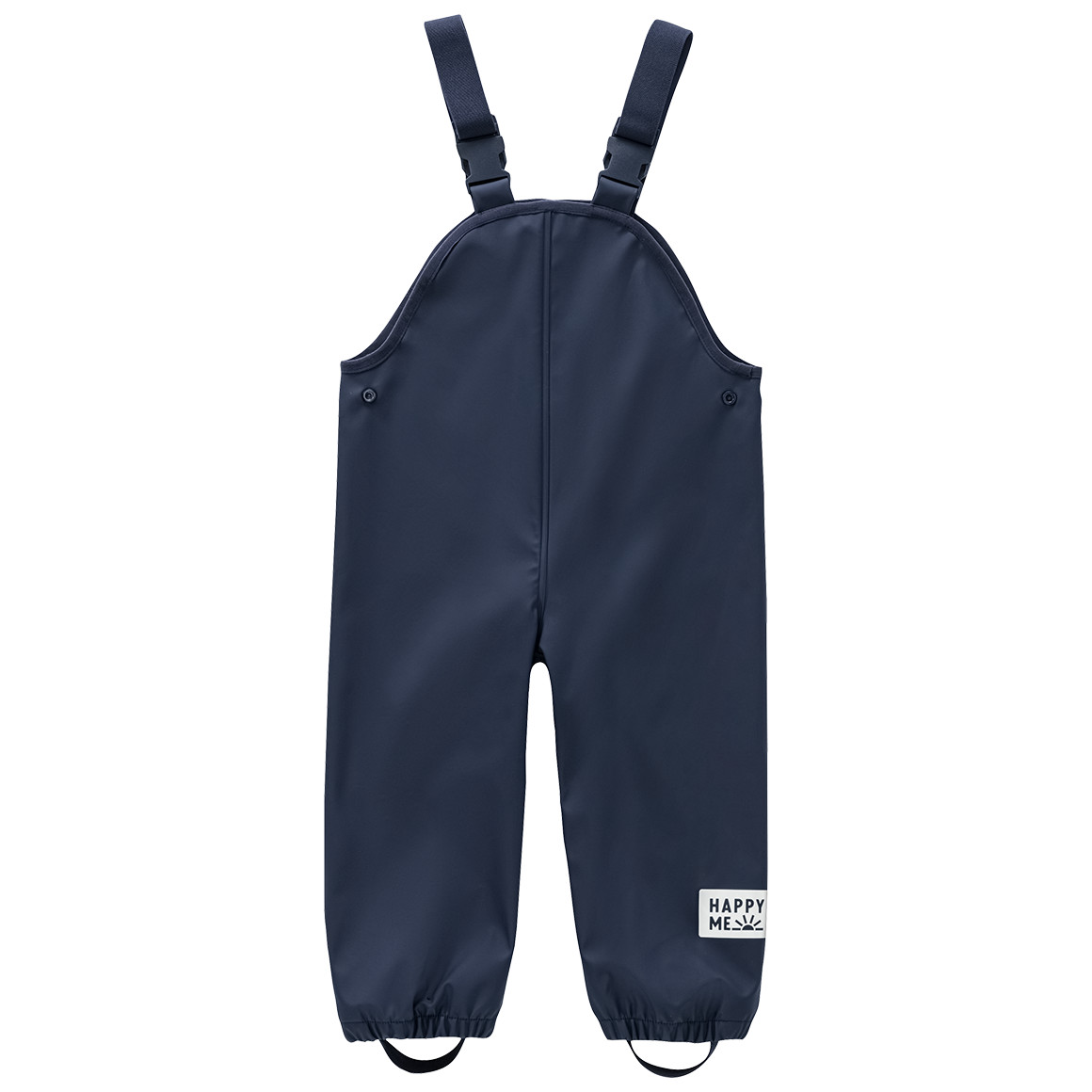 Topomini Baby Regenhose mit elastischen Trägern dunkelblau