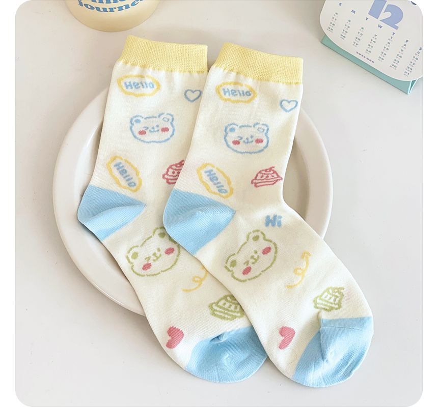 Yunikon - Cartoon Print Sokken