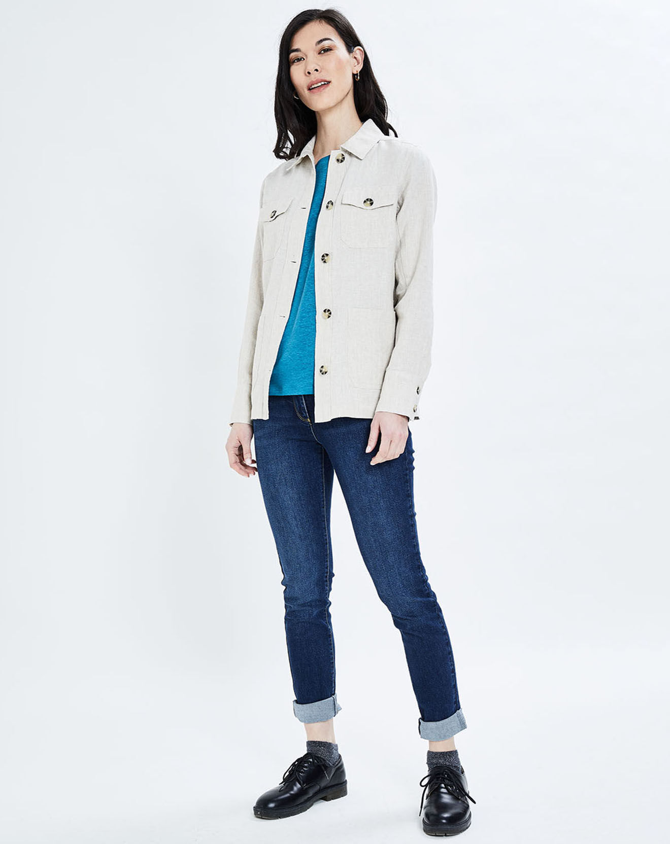 Caroll Veste saharienne 100% Lin Soda B argile