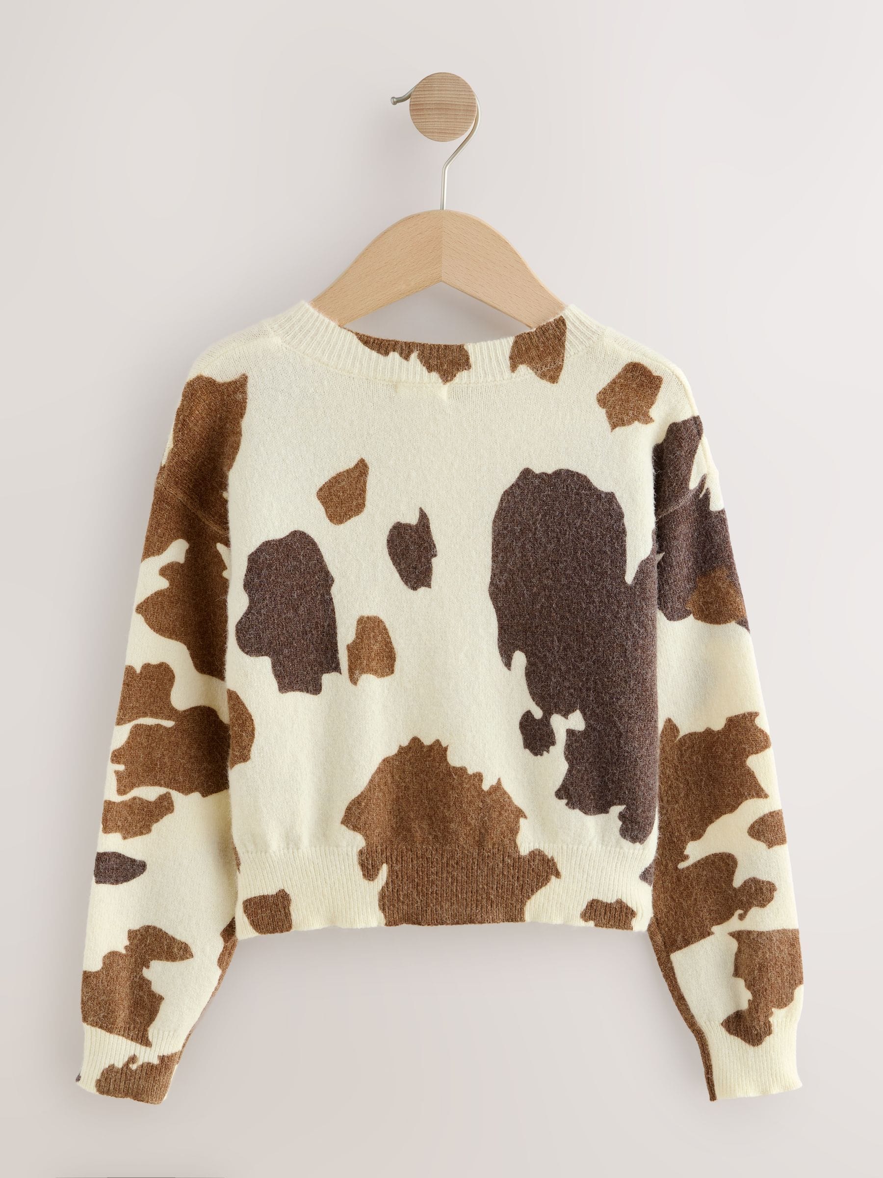 Bruin - Vest met koeienprint (3-16jr)