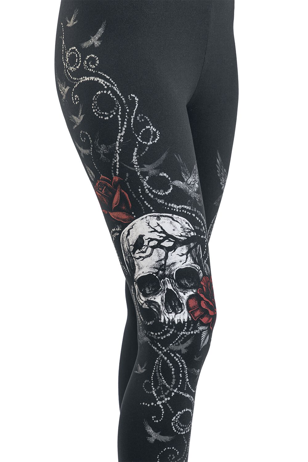 Leggings With Skull And Roses Print | Black Premium by EMP Legging