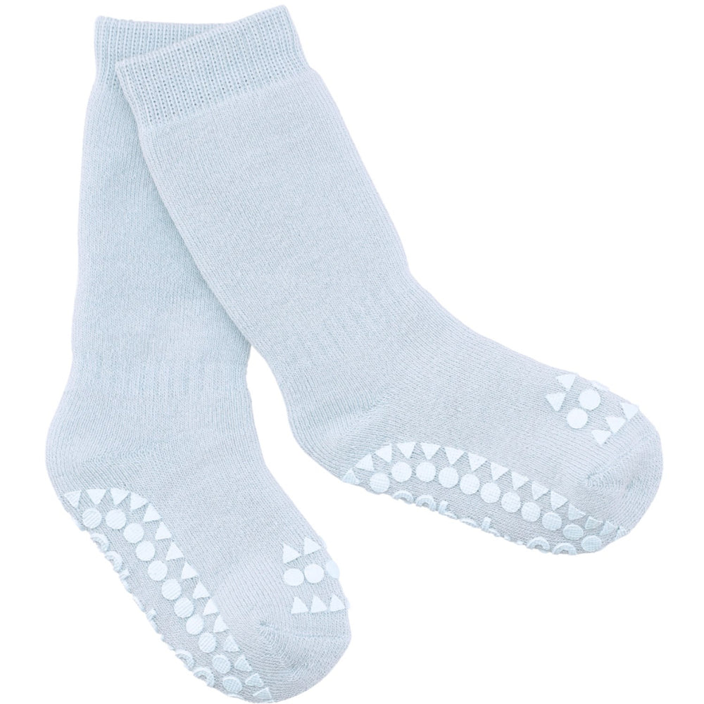 Køb Gobabygo Sky Blue Non-Slip Strømper Organic Terry Bomuld