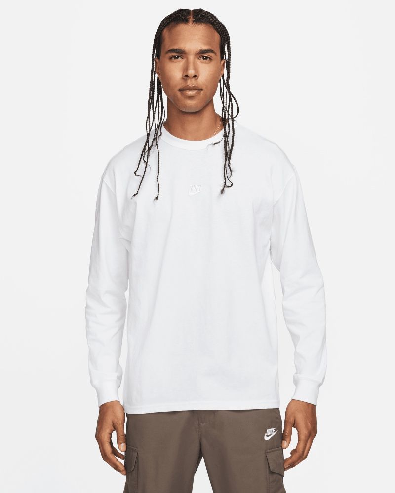T-shirt manches longues Nike Sportswear Premium Essentials Blanc pour homme