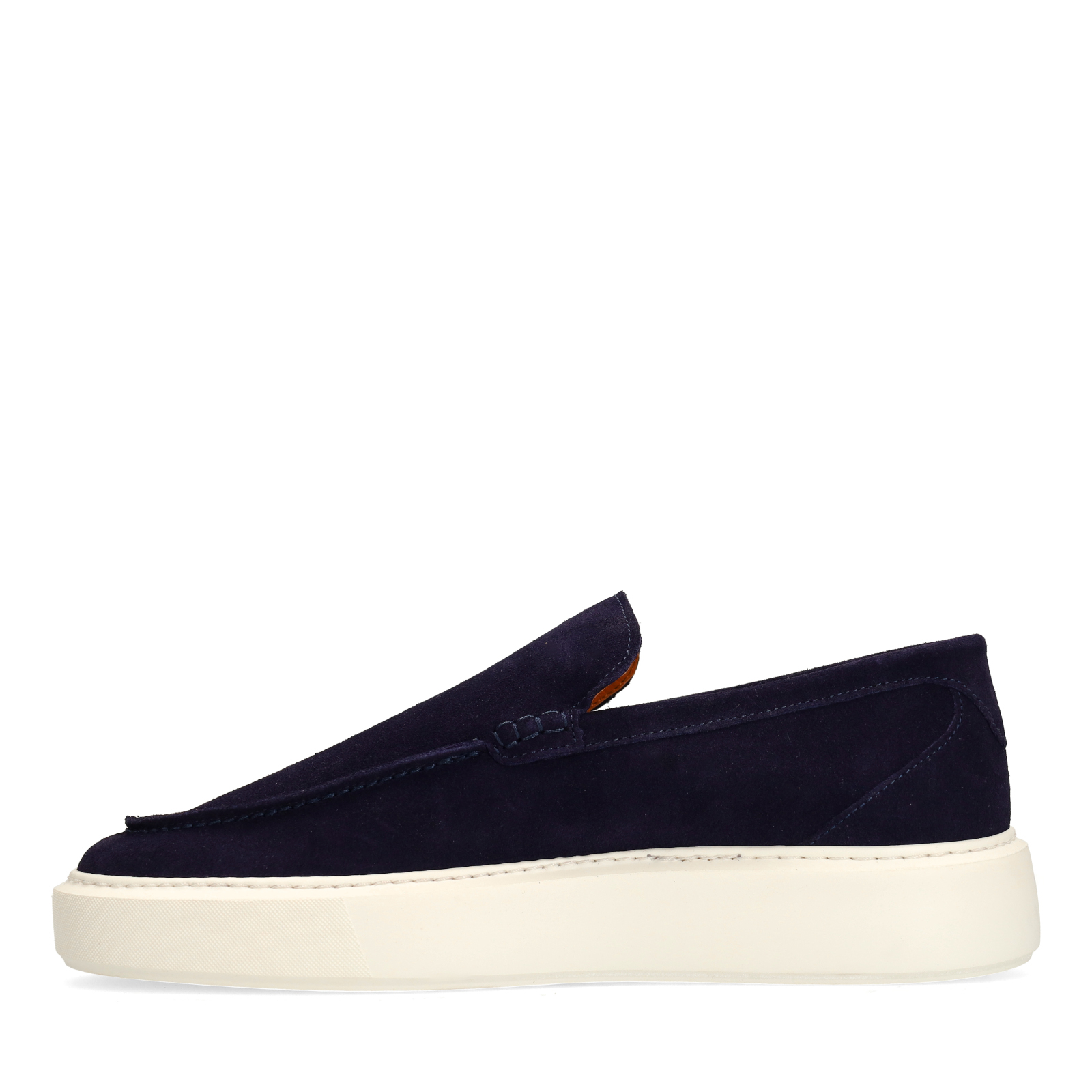 Donkerblauwe suède loafers