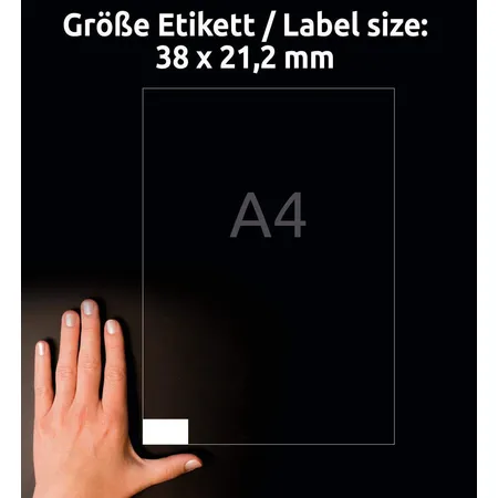 Avery Zweckform 6121 Universal-Etiketten,A4 mit ultragrip,38 x 21,2 mm, 30 Bogen/1.950 Etiketten, weiß