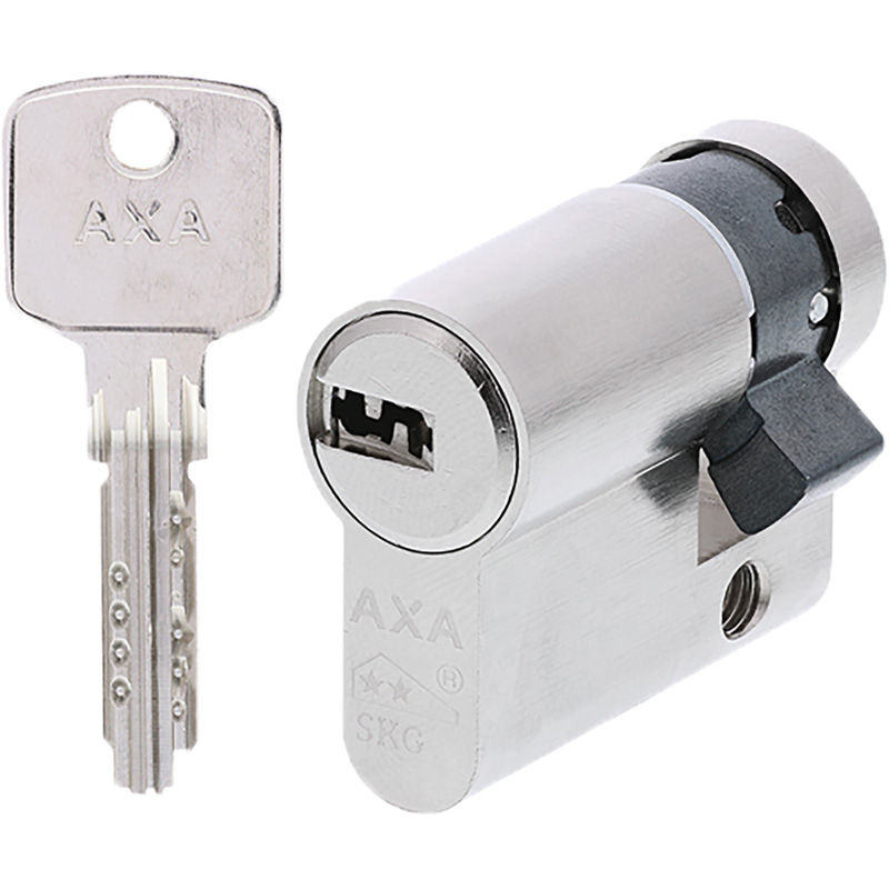 AXA halve cilinder met keersleutel SKG** 30-10mm