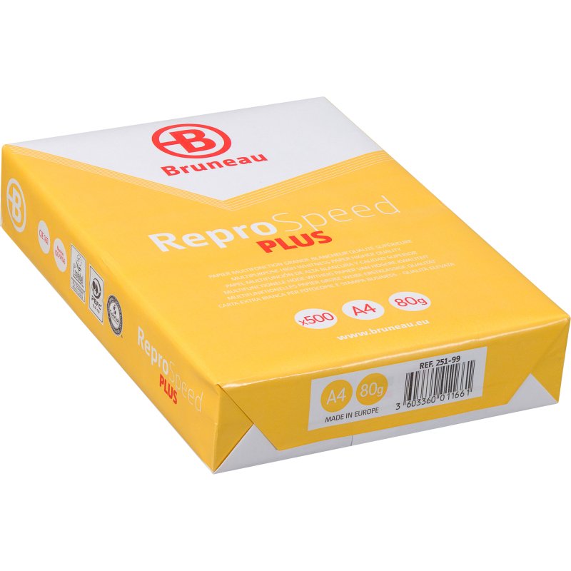 Papier A4 blanc 80 g Bruneau Reprospeed Plus - Ramette de 500 feuilles.