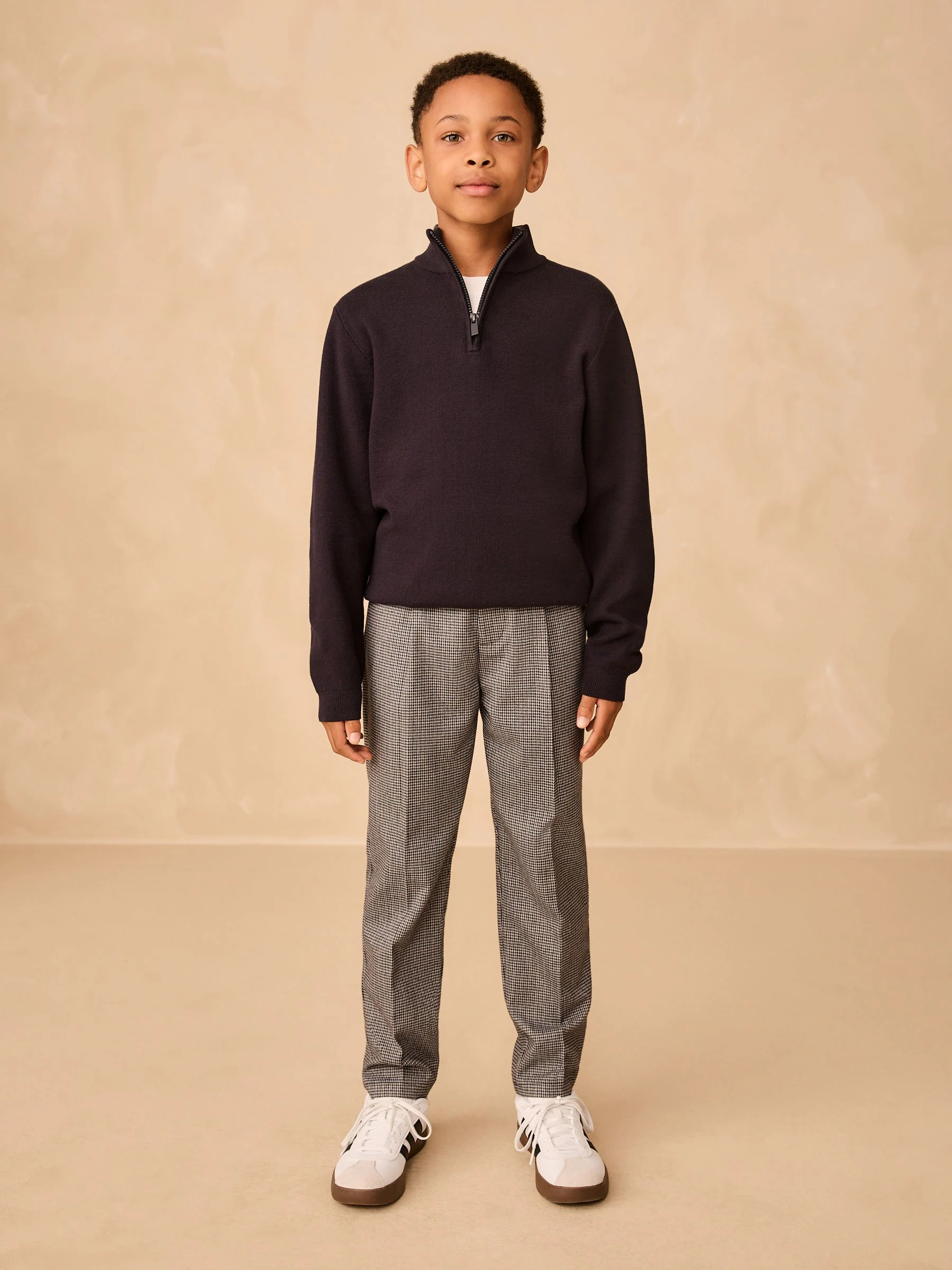 Grijs - Smart Check Trousers (3-16yrs)