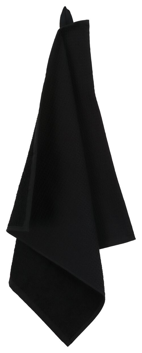essuie-mains - 50 x 50 - coton gaufré noir