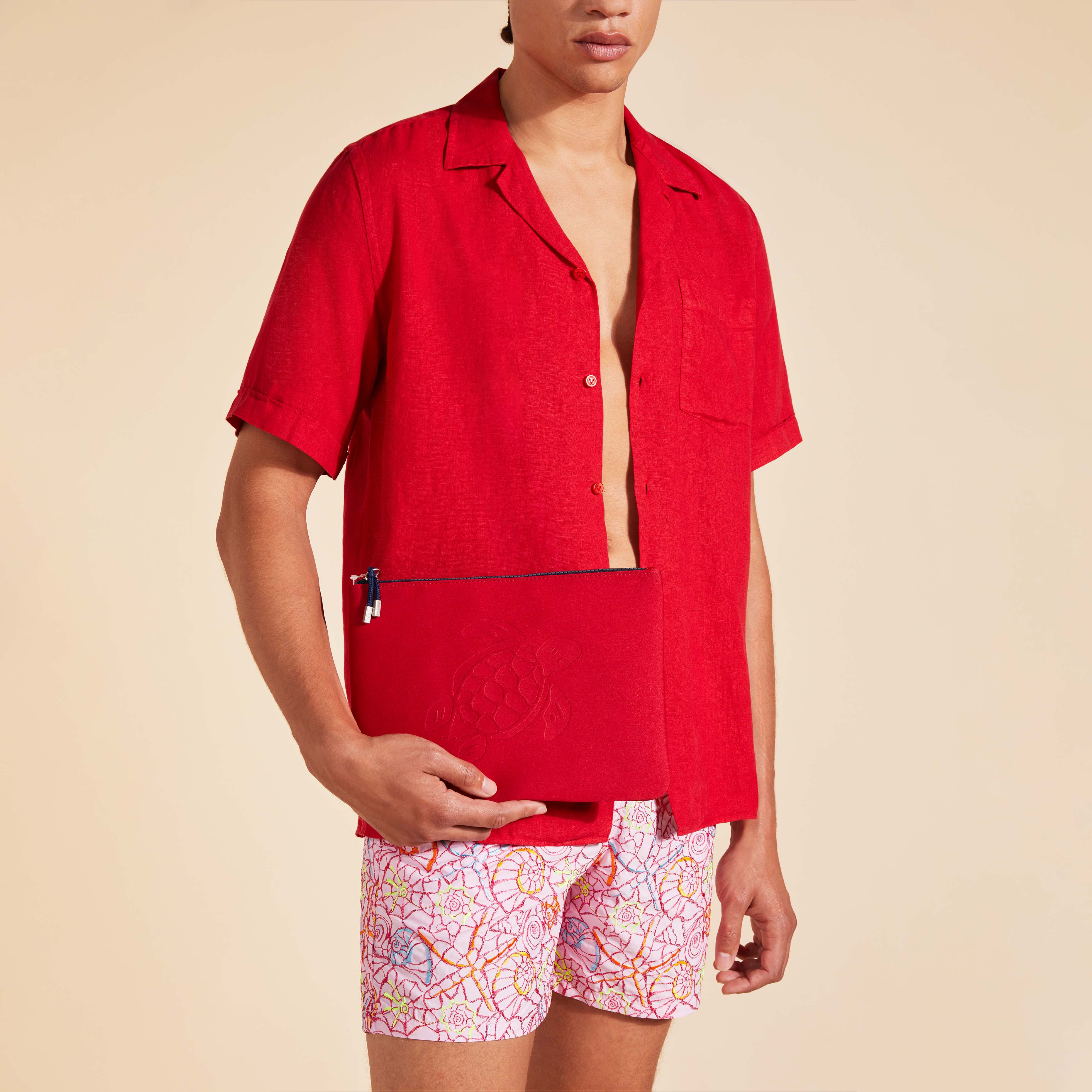 Zipped Beach Pouch Solid | Beach Pouch Vilebrequin PLLU1136