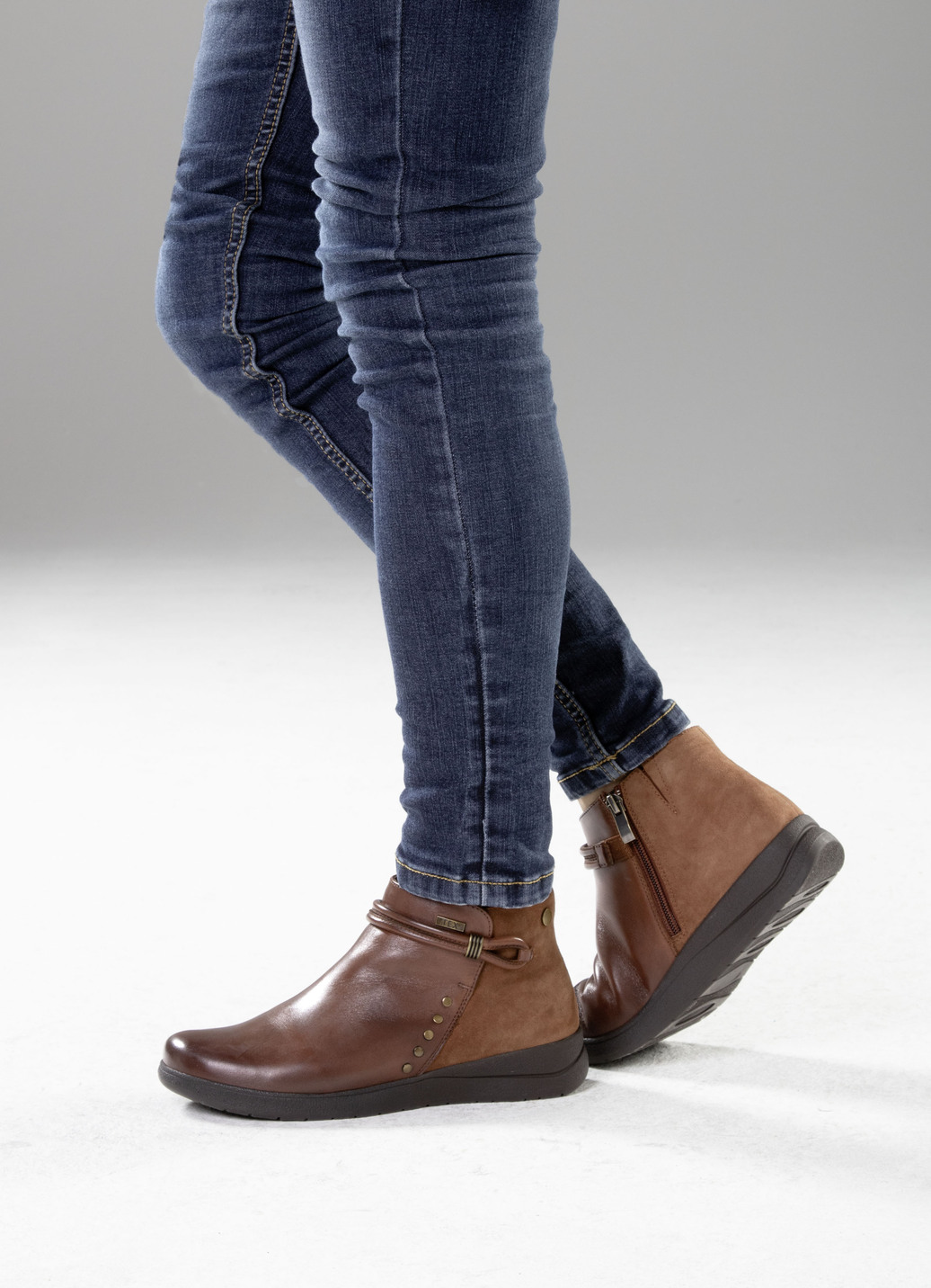 ELENA EDEN Bootie aus Rind-Nappa- und Veloursleder