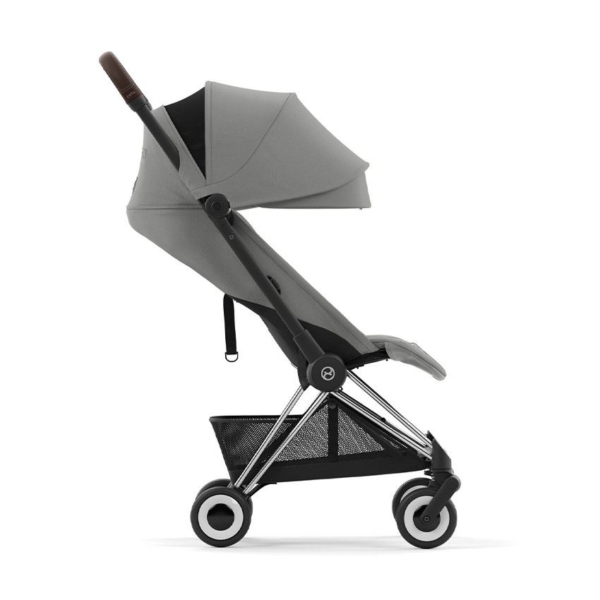 Poussette ultra-compacte Coya chrome/mirage grey - Ecru