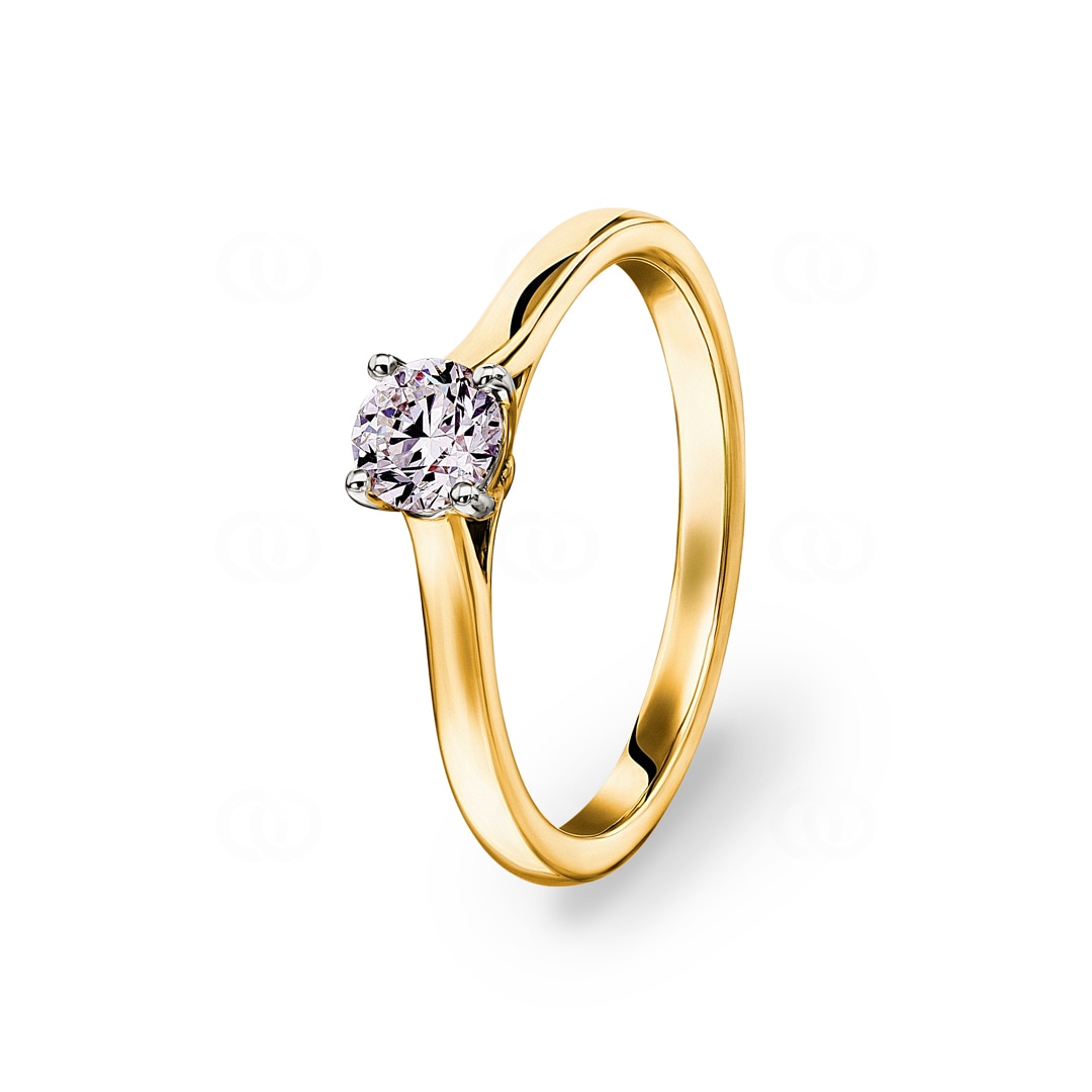 0.40ct Diamant Solitärring 750/18 K Gelbgold