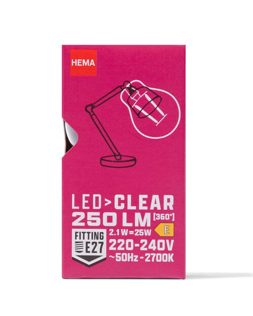 ampoule led clear E27 2,1W 250lm