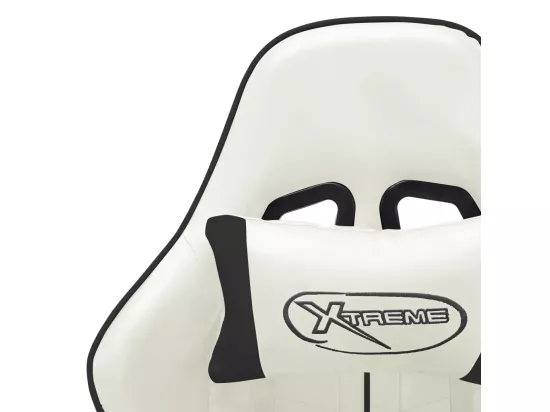 Chaise de jeu Blanc et noir Cuir artificiel