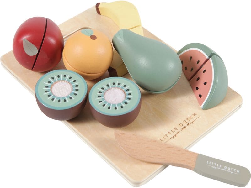 Little Dutch Spiel-Lebensmittel Obst zum schneiden Lebensmittel-Spielset aus Holz