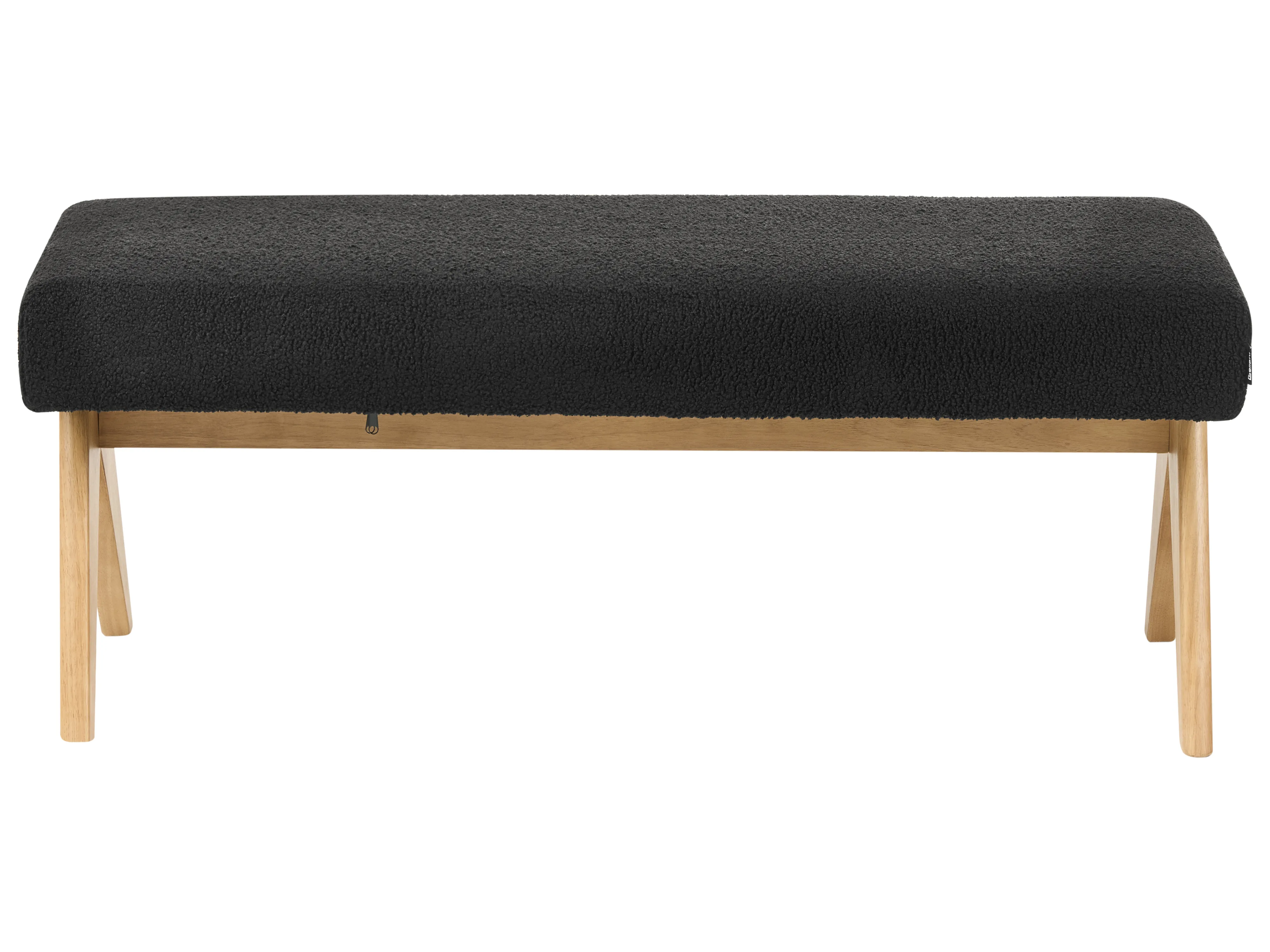 Bankje TAMRE Bouclé Zwart/lichtbruin