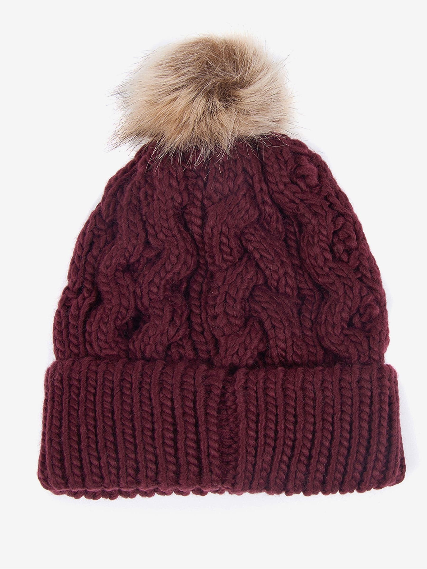 Rood - Barbour® Penshaw Beanie-muts met pompon
