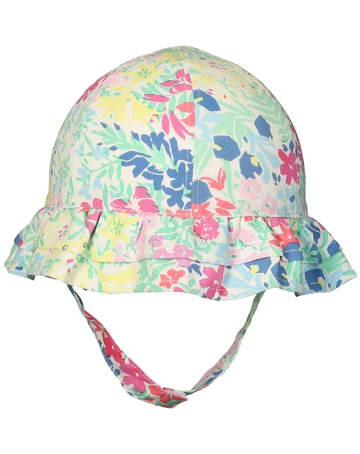 Sommerhut BUZZY FLORAL mit Bindeband in hellblau
