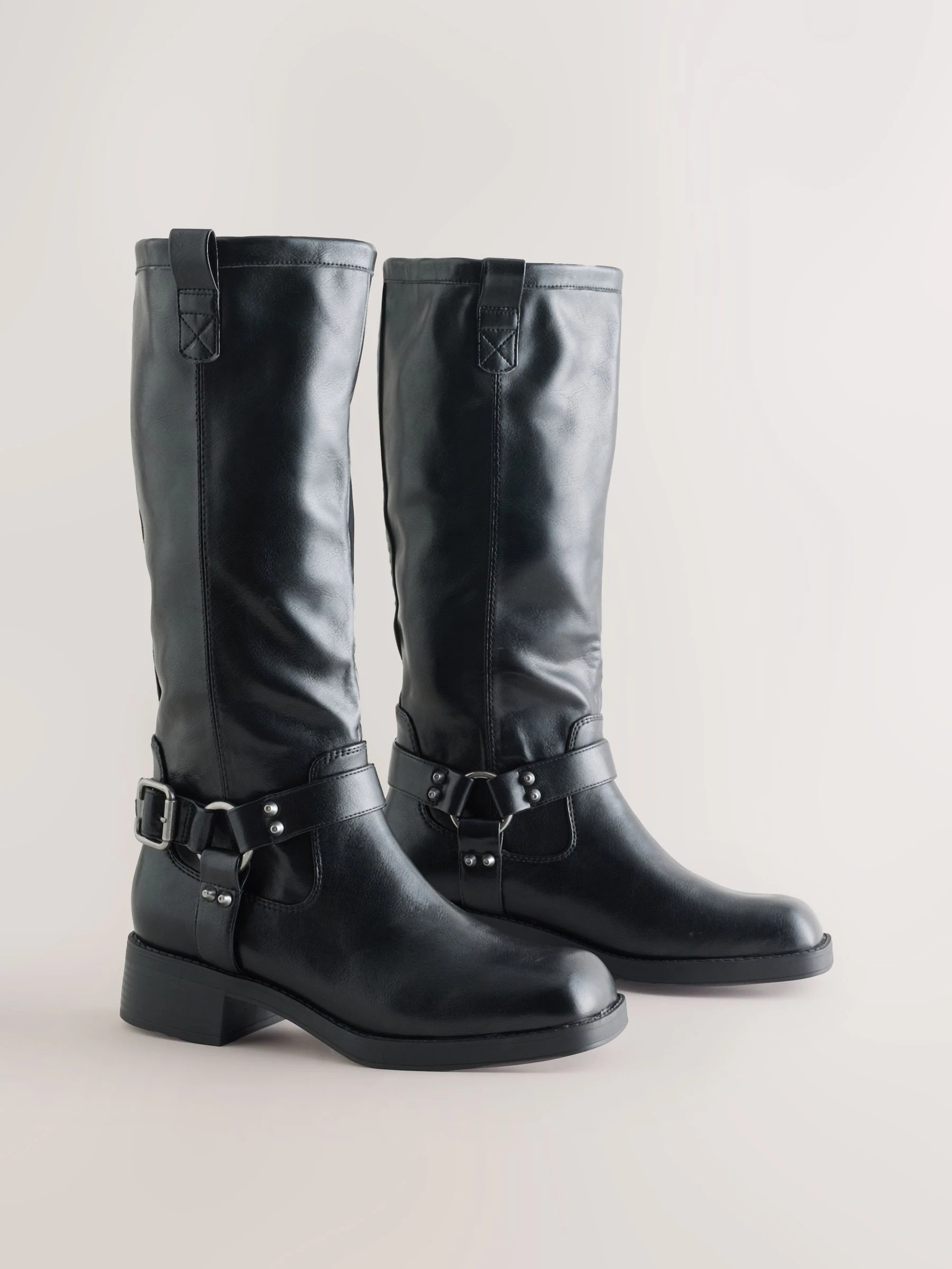 Zwart - Forever Comfort® Knee High Biker Boots