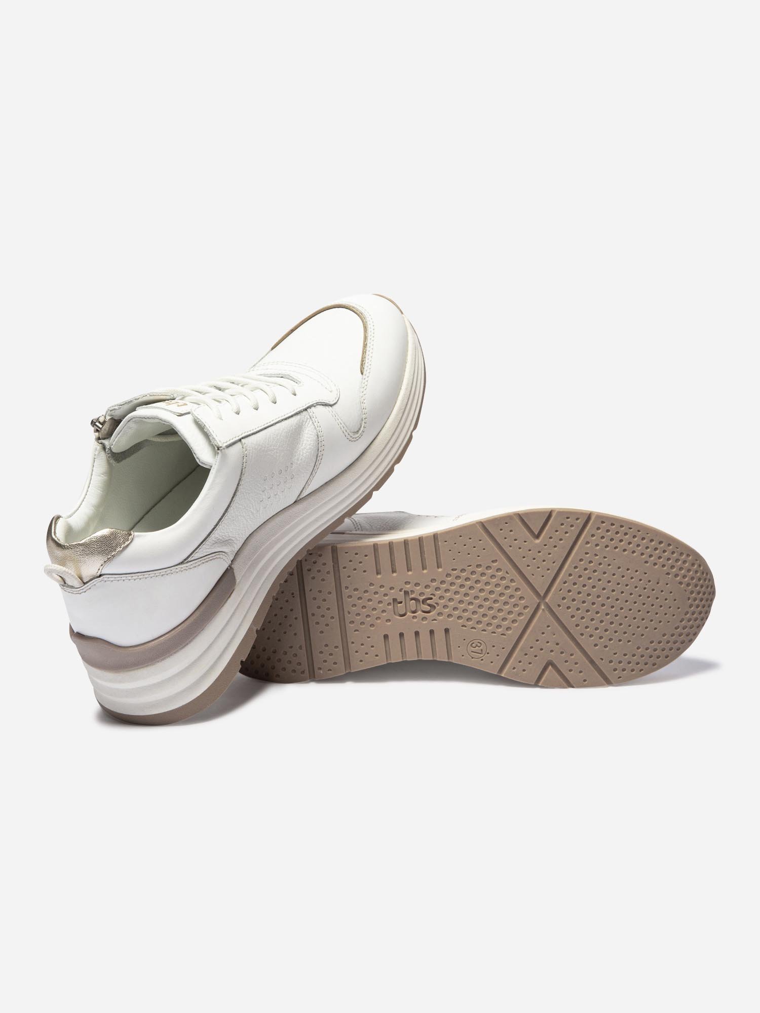 Baskets Femme Compensées et Zippées Blanc