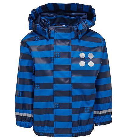 LEGO? Wear Regnjakke - Blå/Navystribet