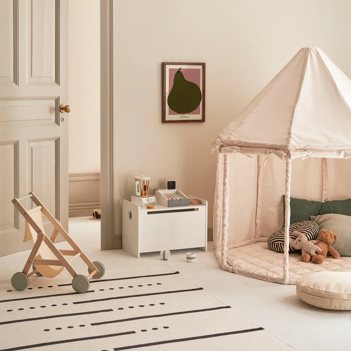 Kids Concept - Spielzelt Pavillon, Ø 122 x H 142 cm, beige