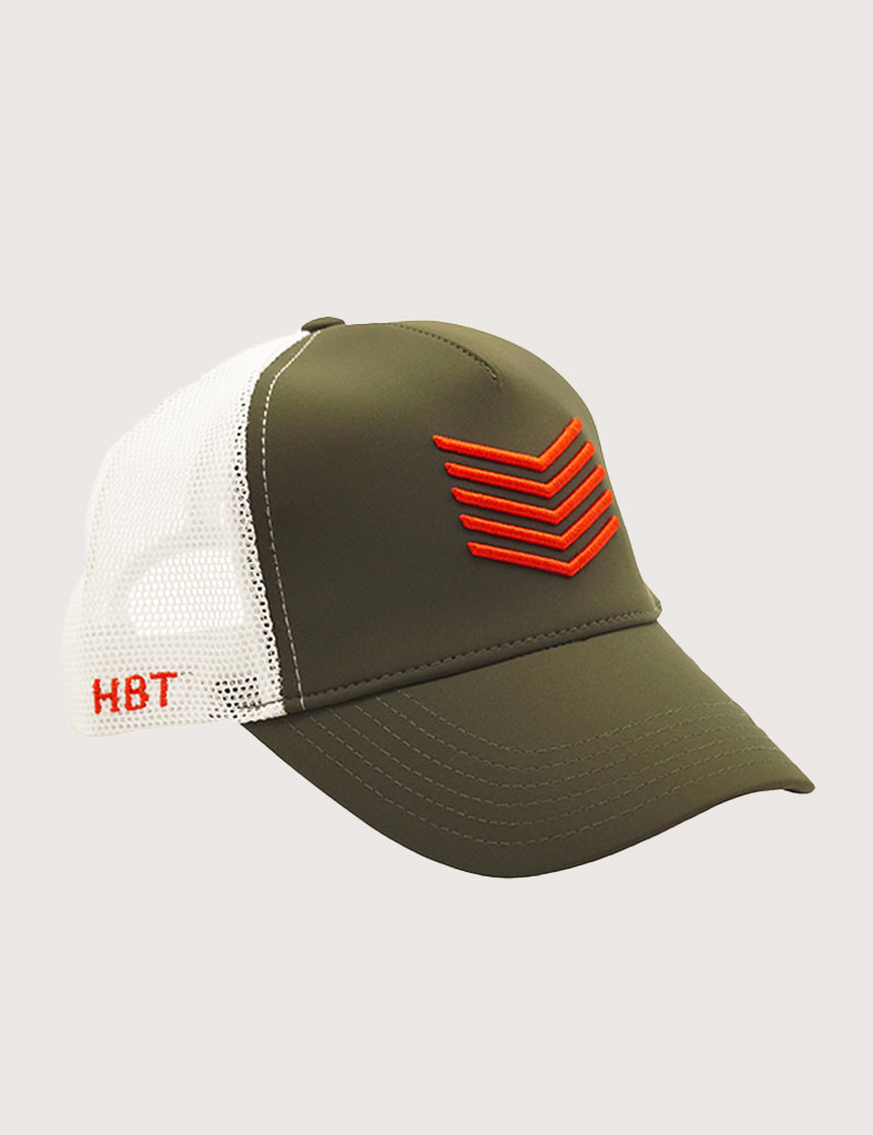 HBT CASQUETTE CHEVRONS KAKI ORANGE BLANC MIXTE
