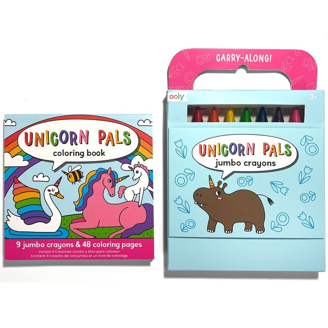 Ooly kleurboek met waskrijtjes unicorn pals - 9st