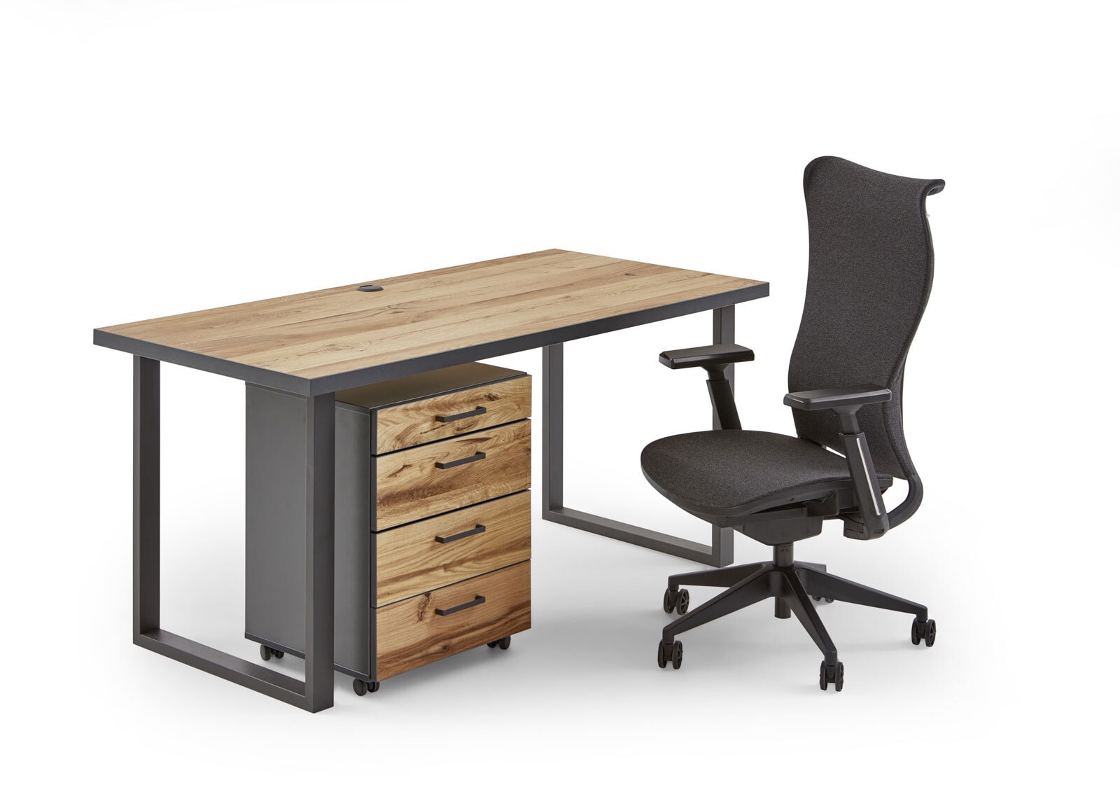 CASAVANTI Rollcontainer 60 x 65 cm Graphit/ Eiche