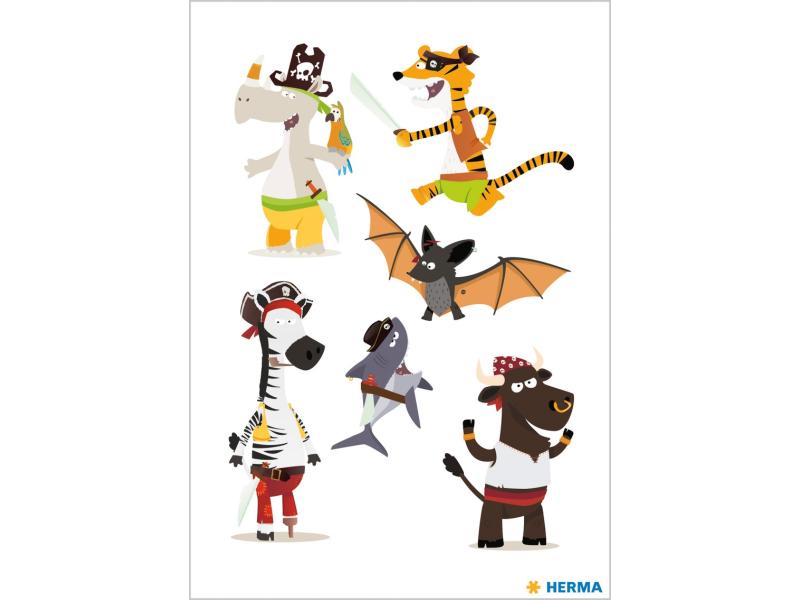 Herma Stickers Tattoos Classic Piratentiere, 1 Stück Wasserfeste Tattoos zum auftragen