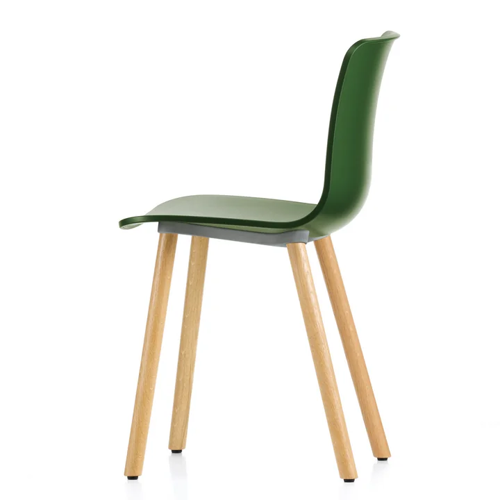 Vitra - Hal Wood RE Stuhl, baumwollweiss / Eiche hell / Filzgleiter