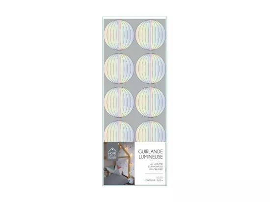 Guirlande - 10 Boules coquillage - L 165 cm - Transparent