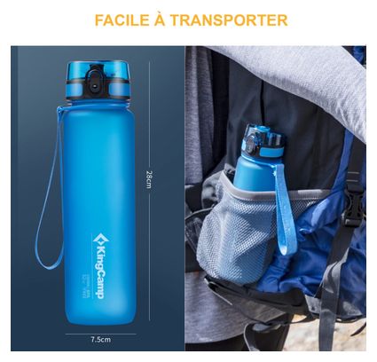 Bouteille d'hydratation - Kingcamp - En Tritan - Contenance : 1 Litre