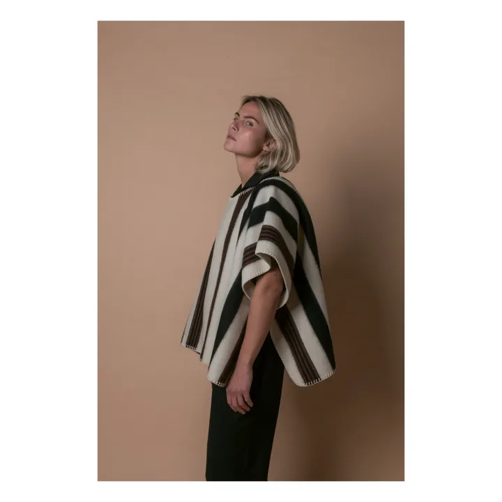 La Méricaine Poncho Long Blackfeet Laine Recyclée | Ecru