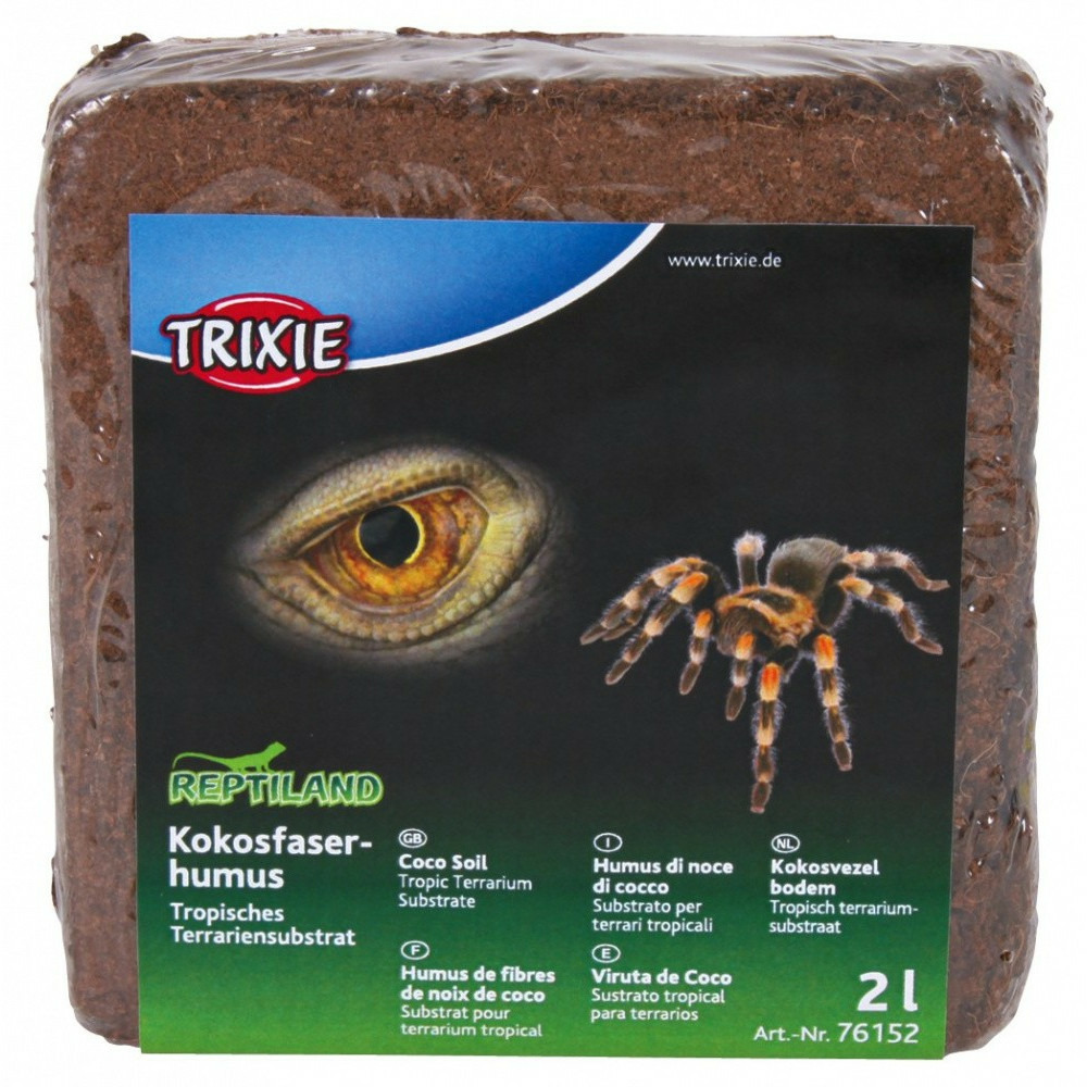2 litres fibres de noix de coco compressé reptiles et amphibiens (un paque
